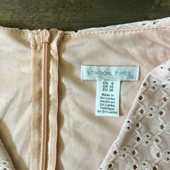 New LONDON TIMES SHORT SLEEVE FAUX WRAP STYLE MIDI DRESS fit and flare dress - Picture 8 of 11